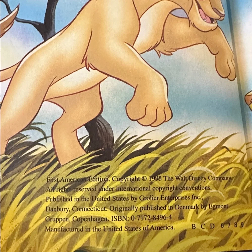 Vintage 1995 Disney Lion King Simba & Nala Help Bomo Hardcover Book